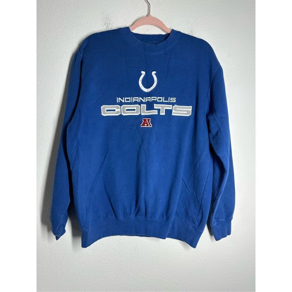 NFL Team Apparel Indianapolis Colts Sweatshirt  Cotton Blend Size M Blue Logo
